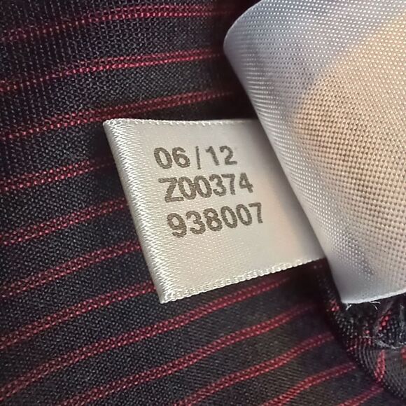 ASHWORTH Golf Polo Short Sleeve Logo Shirt Black Red Pinstripe Men's Size 2X - Picture 8 of 12